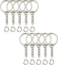 Key Ring with Chain and Open Jump Rings 1 inch, 50 Pack by Chadou