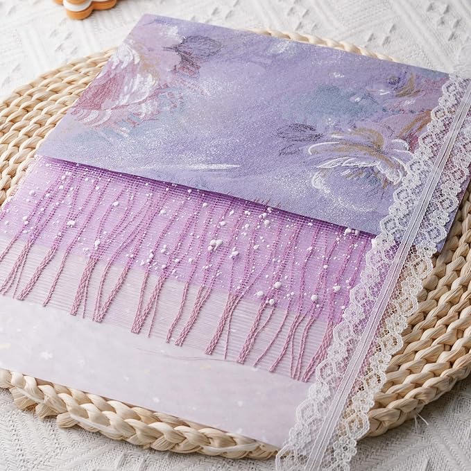 15Pcs Handmade Scrapbook Art Paper Craft Textured Colorful A5 sheet Mesh - Image 5