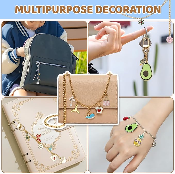 Grnheat 700 Pcs Charms Lip Gloss Keychain Making Kit - Image 7