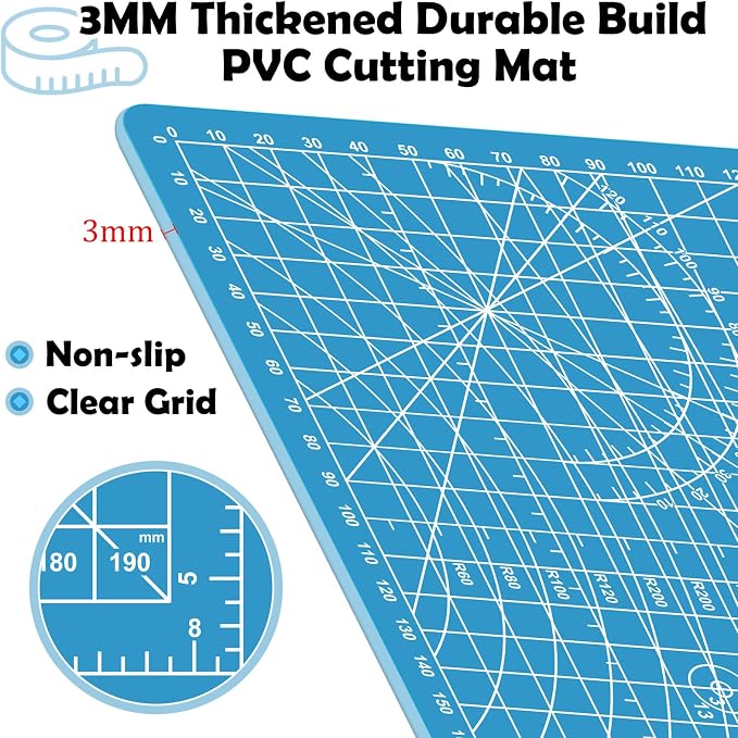 A5 Small Self Healing Cutting Mat, 8in x 6in Double Sided Thickened Sewing Mat - Image 4