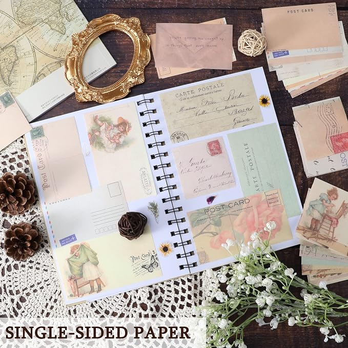 GNILLKO 445 PCS Vintage Scrapbook Paper Journaling Scrapbooking Supplies Kit - Image 3