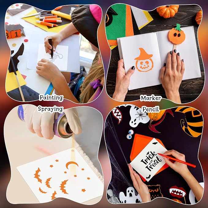 Fainne 100 Pcs 2 Inch Halloween Ghost Stencils Small Stencils - Image 4