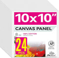 PHOENIX Painting Canvas Panels 10x10 Inch, 24 Bulk Pack - 8 Oz Triple Primed by PHOENIX