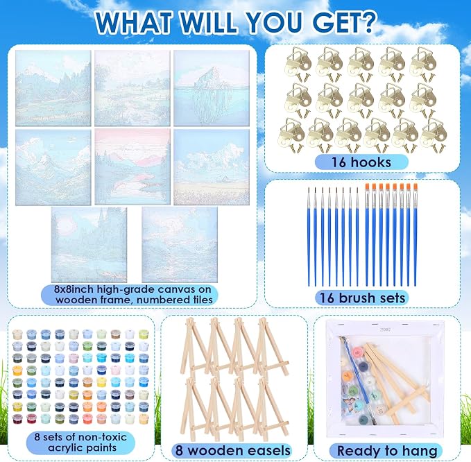 RoundFunny 8 Set Paint by Numbers Kit - Image 2