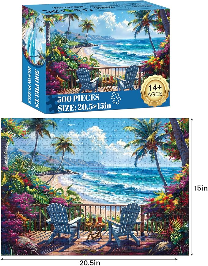 Jigsaw Puzzles for Adults 500 Pieces, Interlock Perfectly Letter on Back No Dust - Image 2