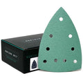 80 Grit 4" x 6" Delta (100mm x 150mm) Triangle Sanding Sheets - Fits Festool DTS 400 & Mirka DEOS Delta Sanders - Heavy-Duty Hook & Loop Film Sandpaper for Detail Sanders - 50 Pack Box