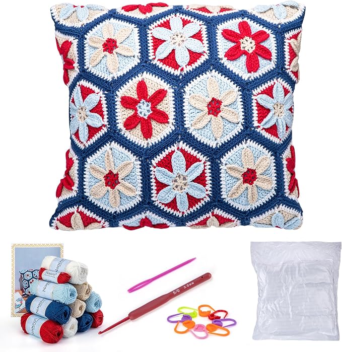 Noocro Crochet Kit for Advanced or Intermediate Beginner DIY Granny Square by Noocro