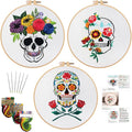Nuberlic 3 Pack Halloween Skull Embroidery Kit by Nuberlic