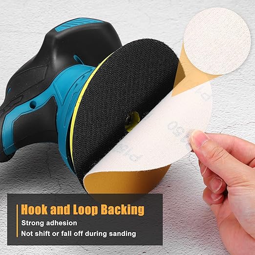 50 Pcs 6 Inch Sanding Disc 80/150/220/320/400 Grit Round Hook and Loop Sandpaper for Random Orbital Sander Automotive Car