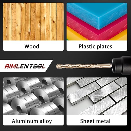13PC 1/4" Titanium Coated Twist Hex Shank Drill Bit Set, 135 Degree Tip HSS Drill Bit Sets, Impact Driver Drill Bits for Wood, Steel, Metal, Plastic with Quick Change Design
