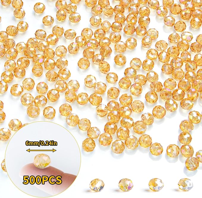 500Pcs 6mm Crystal Glass Beads for Jewelry Making Beads for Bracelets Necklace - Image 2