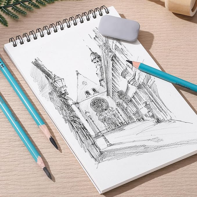 12 Pack Small Sketch Books, 5.5 x 8.5 Inch Mini Sketchbook, 68lb/100gsm Spiral - Image 5