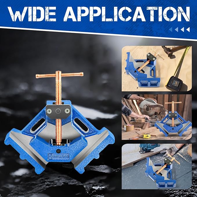 W04C Ductile Iron Welding Machine Angle Clamp, Heavy Duty Right Angle 90 Degrees Welding Clamps for Woodworking Corner Miter Clamp