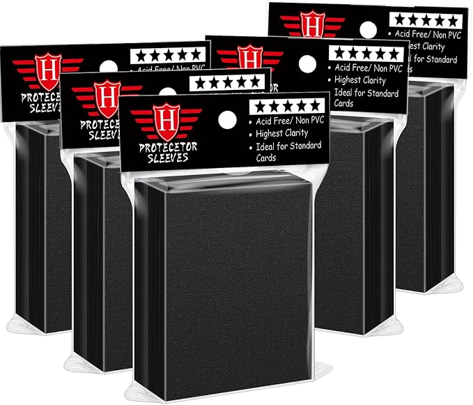 500 Counts Black Matte Card Sleeves by Homthy