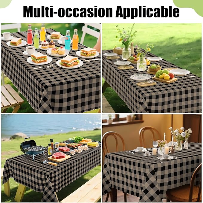 Smiry Rectangle Table Cloth, Waterproof Vinyl Tablecloth - Image 6