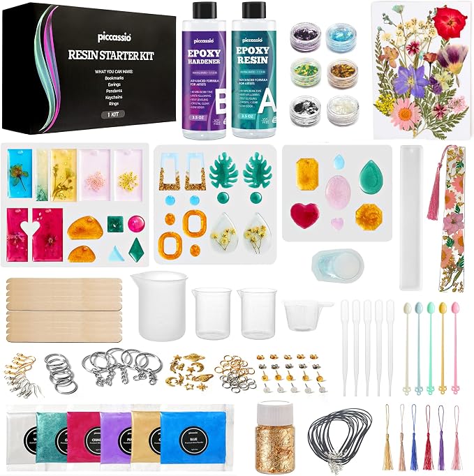 Piccassio Epoxy Resin Kit for Beginners – 208-Piece Jewelry Making & Craft Kit by PiccassioArtsCrafts