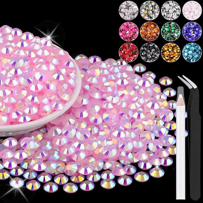 4000PCS 5mm Resin Jelly Rhinestones in Bulk, Bedazzling Flatback Crystals by BELLEBOOST