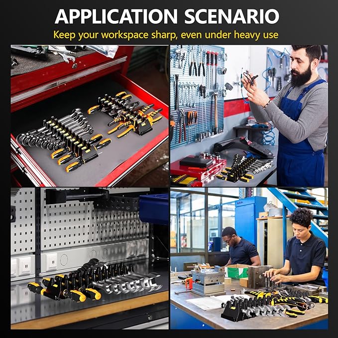 48PCS Magnetic Modular Wrench Organizer Set - Tool Drawer Storage Rack with Metric & SAE Labels, Wrench Holder with Magnet, Perfect Tool Gift for Men, father, boyfriend, DIYers & Mechanics (Blue)