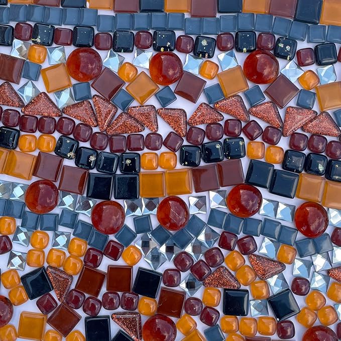 LITMIND 1.1LB Coffee Blend Irregular Crystal Glass Mosaic Tiles by LITMIND