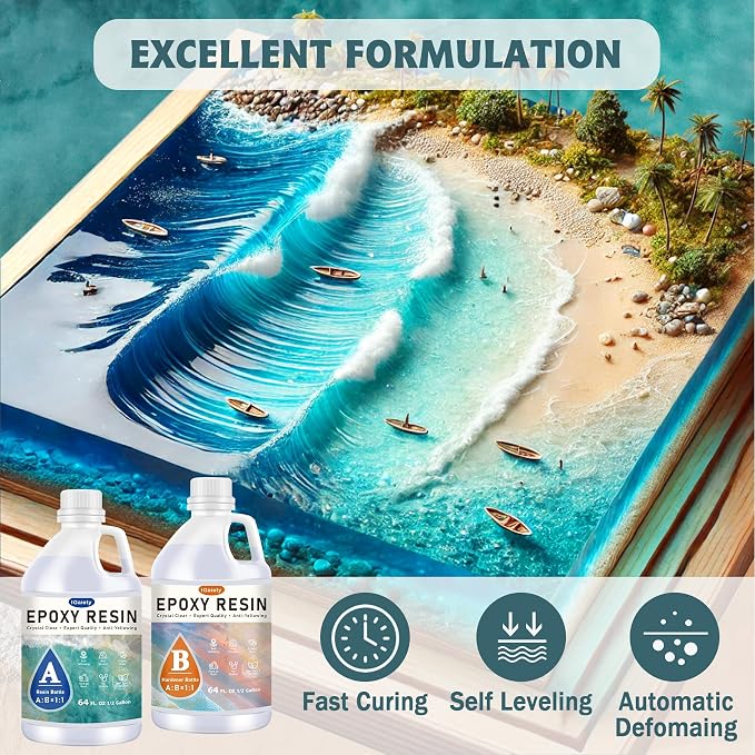 IGaiety 1 Gallon Epoxy Resin, Epoxy Resin Kit, Crystal Clear Epoxy Kit - Image 2