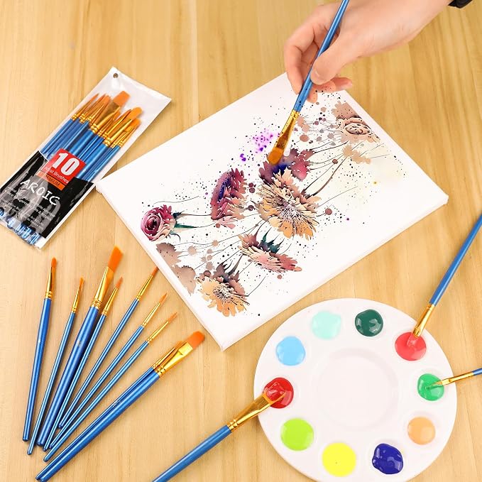 AROIC Acrylic Paint Brush Set, Artist Craft Paint Brushes Supplies, Kid Adult - Image 4