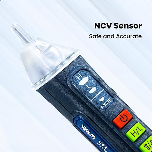 Voltage Tester, Non Contact Voltage Detector, Circuit Tester Dual Range Voltage Sniffer 12V-1000V/48V-1000V, Live Wire Tester with Alarm and Flashlight, Electrical Tester with LCD Display