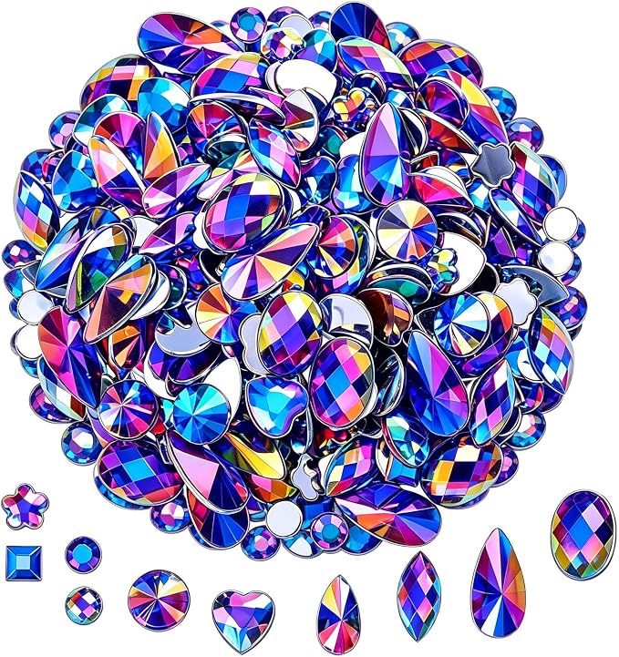 1000 Pcs Crystal AB Colorful Jewels Gems by KDCQAH