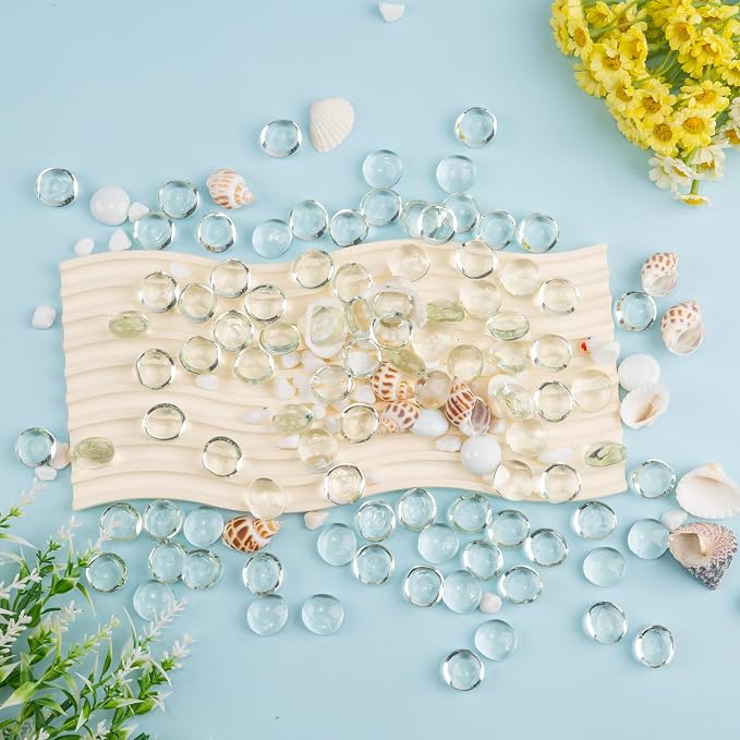 1 LB Clear Glass Marbles, Transparent and Smooth Flat Glass Beads - Image 6