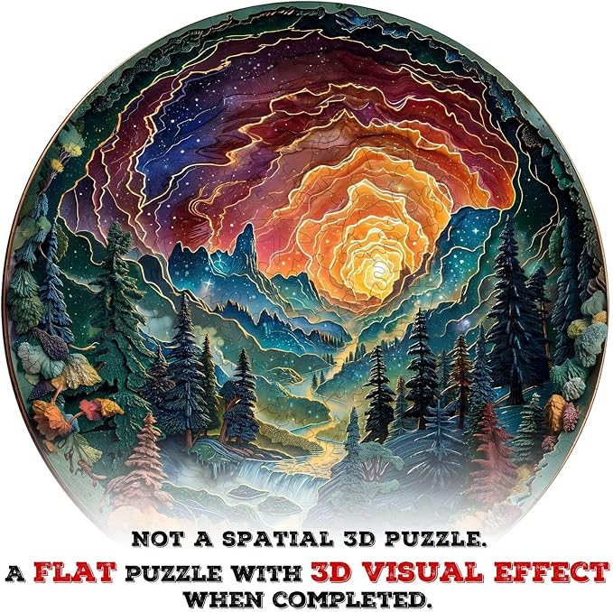 Wooden Puzzles for Adults, 3D Cave Sky Wooden Puzzles 300 Pieces, Unique Animal - Image 2