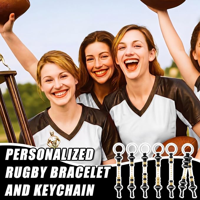Landical 564 Pcs Football Keychain Making Kit DIY Football Bead Key Chain Craft - Image 6