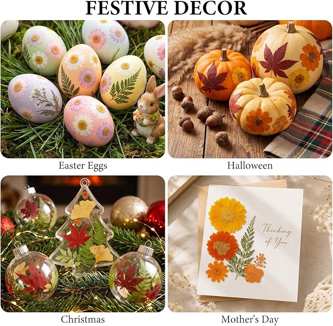 NESCCI 350 Pcs Orange Fall Dried Flowers - Image 7