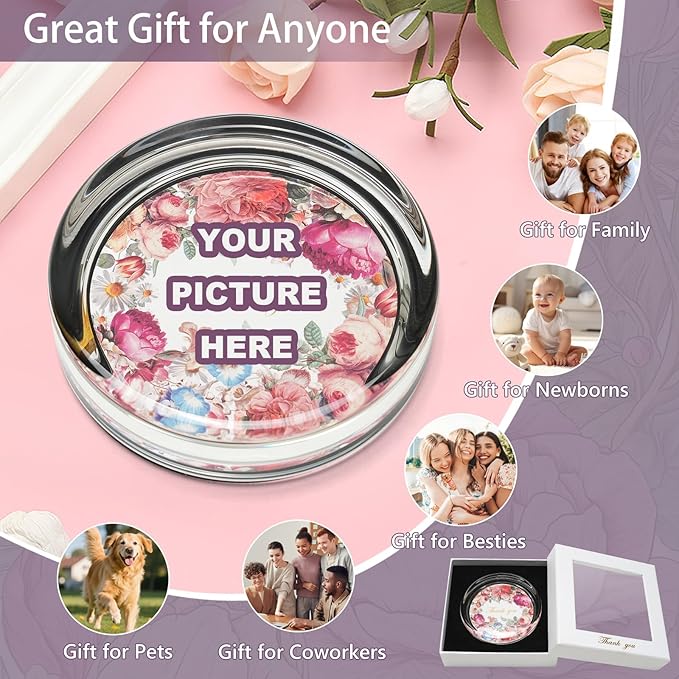 Create Your Own Glass Photo Paperweight Kit, Personalized Engraved Paperweight - Image 2