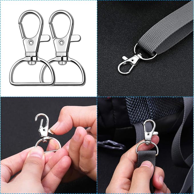 Key Chain Clip Hook, Anezus D Ring Clip Keychain Lanyard Swivel Snap Hooks Clip - Image 5
