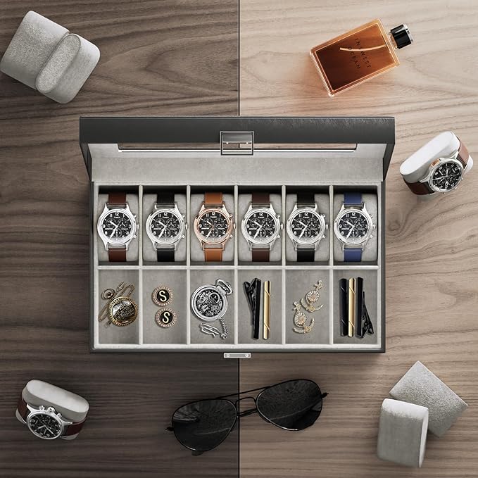 ProCase Watch Box Organizer, 12 Slot Watch Display Case - Image 6
