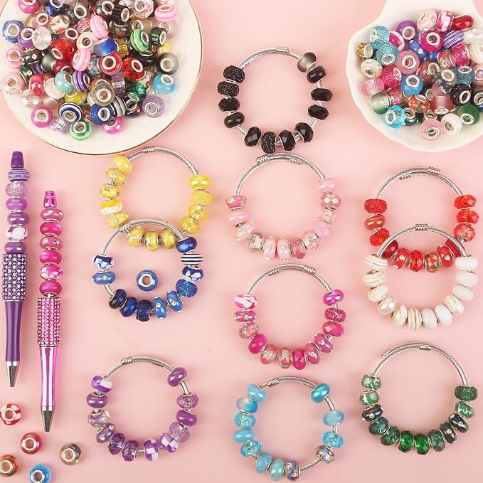 220 Pcs Large Hole Beads for Jewelry Making - Image 6