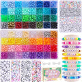 QUEFE Pony Beads for Bracelet Making Kit 64 Colors, Letter Beads and Elastic by QUEFE