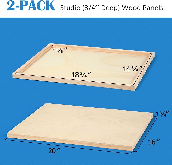 Falling in Art 2 Pack 16x20 Unfinished Birch Wood Panels Kit - Image 5