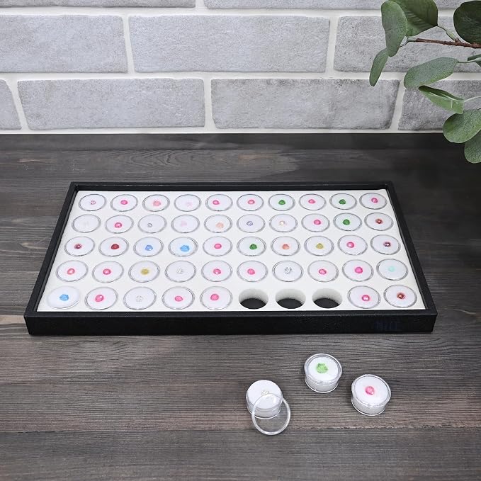 Ikee Design White Foam Gem Jars Showcase Stackable Display Tray - Image 8