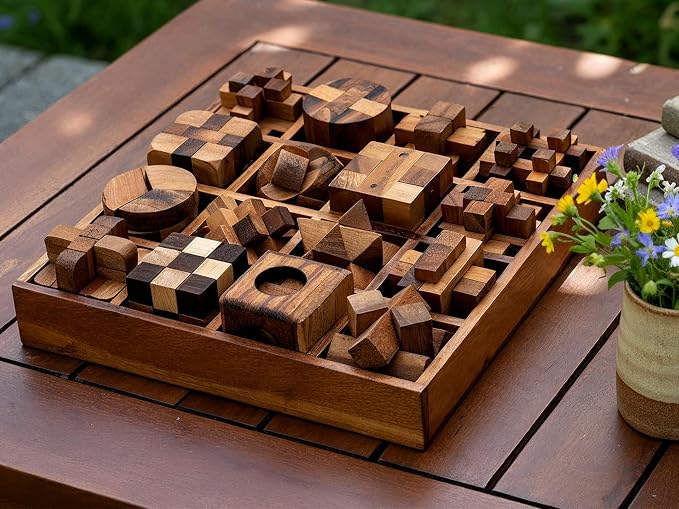 BSIRI 16 in 1 Wooden Brain Teaser Puzzles - Image 6