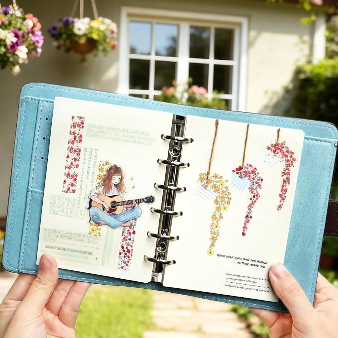 80 Pcs Vintage Botanical PET Flower Stickers Pack, Long Strip Transparent - Image 3