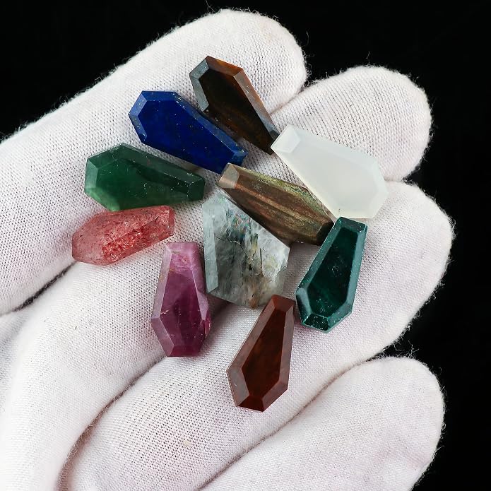 10pcs, Natural Gemstone Cabochon, Wholesale Assorted Flatback Crystals - Image 5