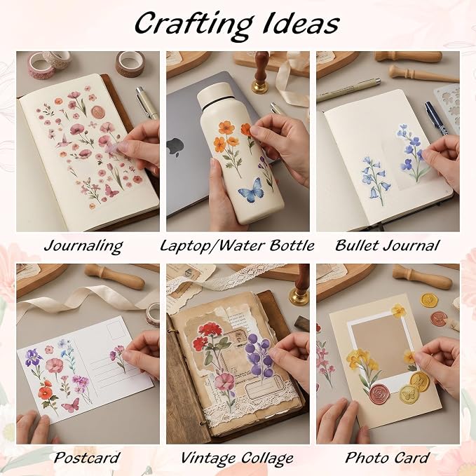 Pengxiaomei 522 Pcs Flower Stickers - Image 6