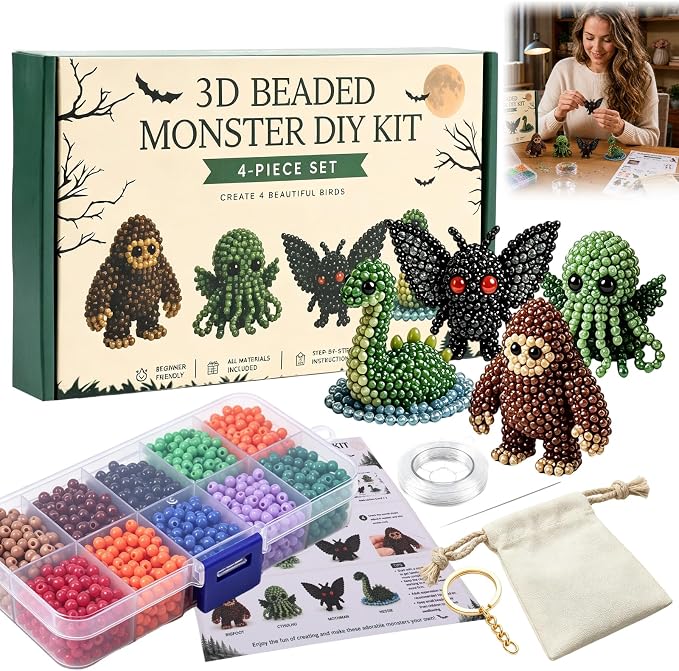 Kanroadi 3D Beaded Animal Kit, Beaded Animal Kit, Cute Animal Beading Craft Set by Kanroadi