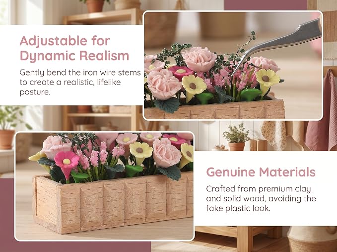 Abaodam Dollhouse Flowers Box, 1:12 Miniature Flowers - Image 2