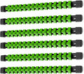 ALOANES 6PC ABS Socket Organizer, 3/8in, Heavy Duty Socket Racks, Black Rails with Green Clips