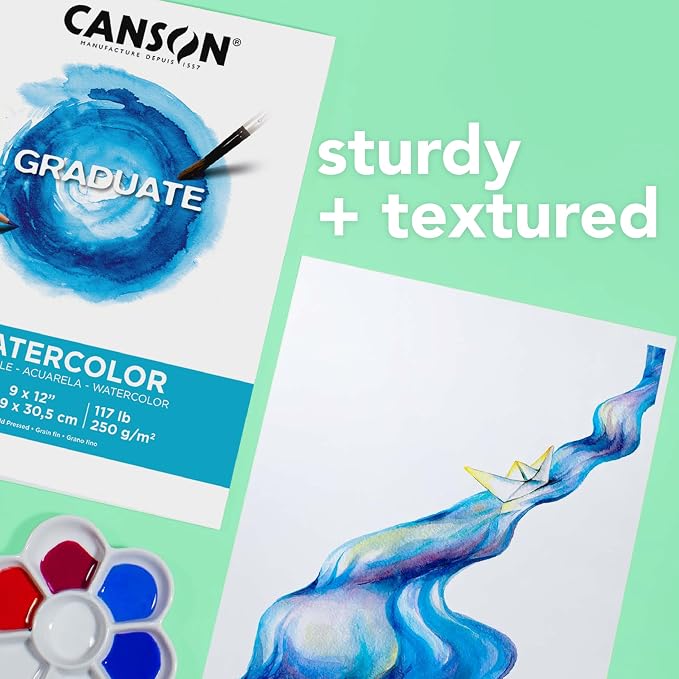 Canson Graduate Watercolor Pad, 9x12 inch, 20 Sheets | Artist Paper - Image 5