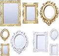5 Pieces Miniature Dollhouse Mirror European Frame Mirror Dollhouse Victorian by Skylety