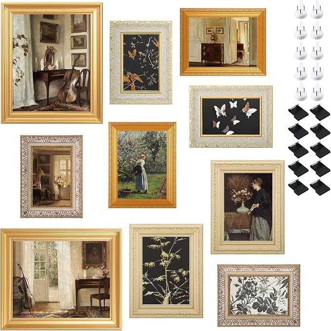 10 Pack Vintage Picture Frames for Wall or Tabletop Display Ornate Vintage by Unknown