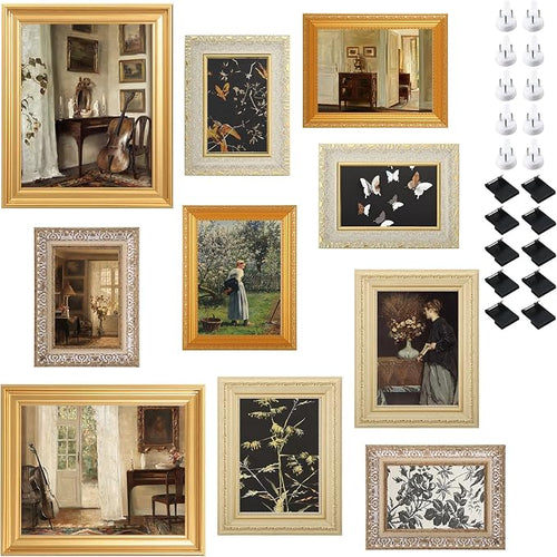 10 Pack Vintage Picture Frames for Wall or Tabletop Display Ornate Vintage by Unknown