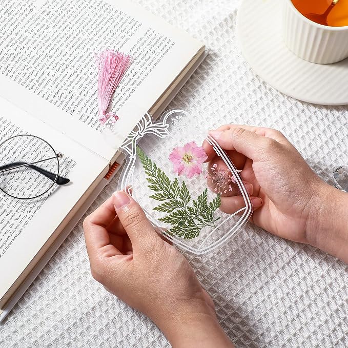 TaoBary 91 Pcs DIY Handmade Transparent Dried Flower Bookmark Set Include - Image 6